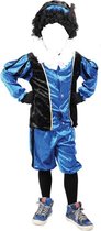 Comedia - Kostuum - Piet - Velours - Blauw/zwart - mt.152