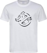 Wit T-shirt met Zwarte “ Ghostbusters “ print maat L