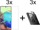 Beschermglas Samsung A71 screenprotector 3 stuks - Samsung Galaxy A71 screen protector camera lens - 3 stuks - Samsung Galaxy A71 screenprotector glas