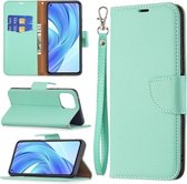 Voor Xiaomi Mi 11 Lite Litchi Textuur Pure Kleur Horizontale Flip Lederen Case met Houder & Kaartsleuven & Portemonnee & Lanyard (Groen)