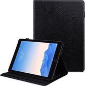 Peacock Tail Embossing-patroon Horizontale flip-lederen hoes met houder en kaartsleuven & portemonnee & antislipstripfunctie voor iPad 9.7 2018/2017 (zwart)