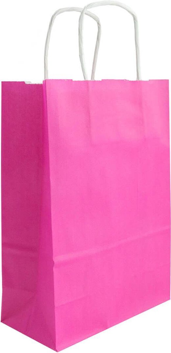 Papieren tasjes 50 stuks - Fuchsia_rhodamine - A4 25x11x32 - Cadeautasjes - Papieren tasjes met handvat