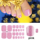 Prachtige Teen NagelStickers/ 1 vel , 22 tips / Manicure feet Nagel stickers,Nageldecoratie,Nagellak,Plaknagels / Nail stickers ROZE