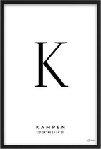 Poster Letter K Kampen A2 - 42 x 59,4 cm (Exclusief Lijst)