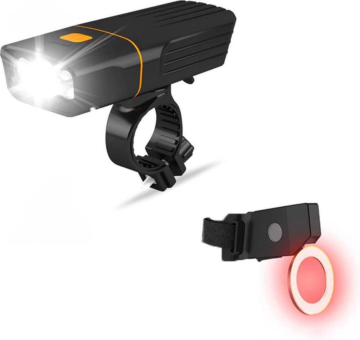 Lightyourbike ® - Fietsverlichting Set XL USB Oplaadbaar - Voorlicht en achterlicht - LED - 1.500 Lumen - 5.200 mAh - Waterdicht