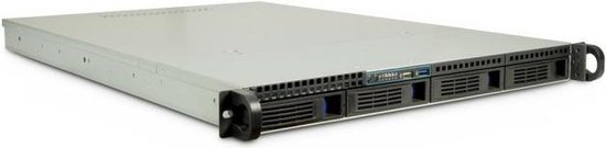 Inter-Tech IPC 1U-1404 Rack Zwart, Roestvrijstaal