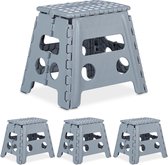 Relaxdays 4x opstapkrukje inklapbaar - opstapje kinderen - krukje - 120 kg - campingkruk
