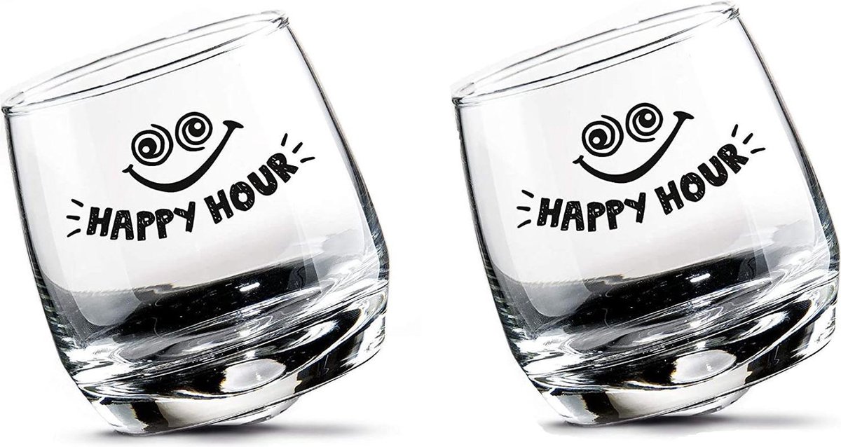 Set de 2 verres à whisky verres à rhum Happy hour verre vacillant verre  pivotant dans