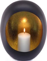Kandelaar T-light - BlackMarrakech Egg T-light - Black/gold - 26 x 11 x 33