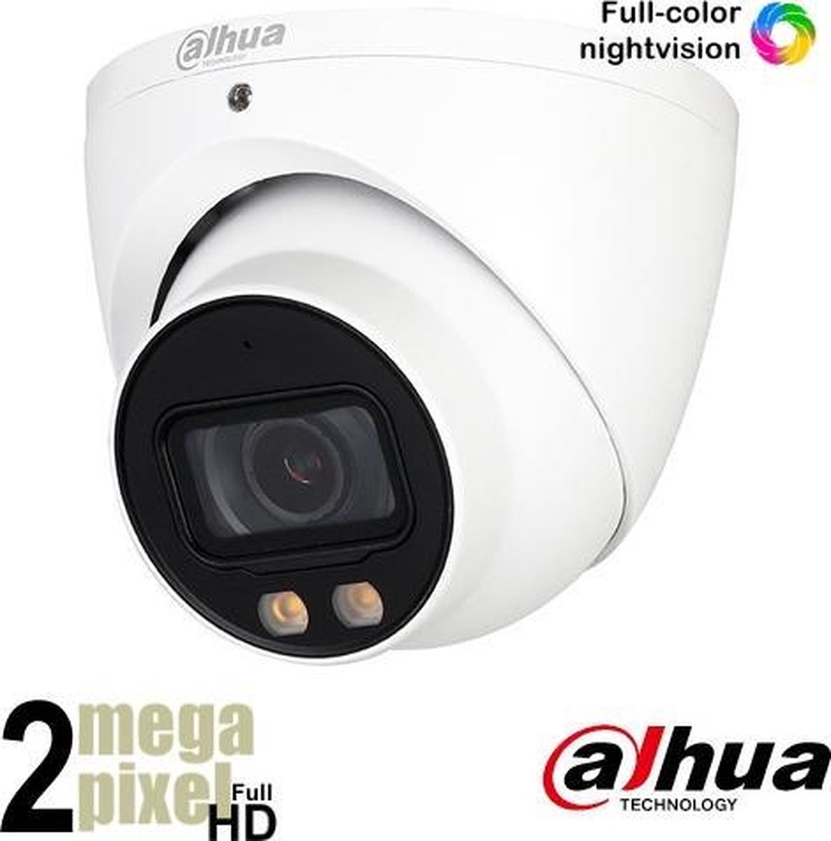 Dahua Full HD IP dome camera - full color - bewegingsdetectie - SD-kaart slot - D2238