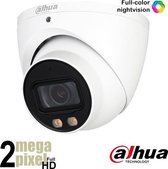 Dahua Beveiligingscamera - IP Camera Dome - Full HD - Full color - Bewegingsdetectie - Nachtzicht 30m - Microfoon - Gezichtsherkenning - SD-Kaart Slot