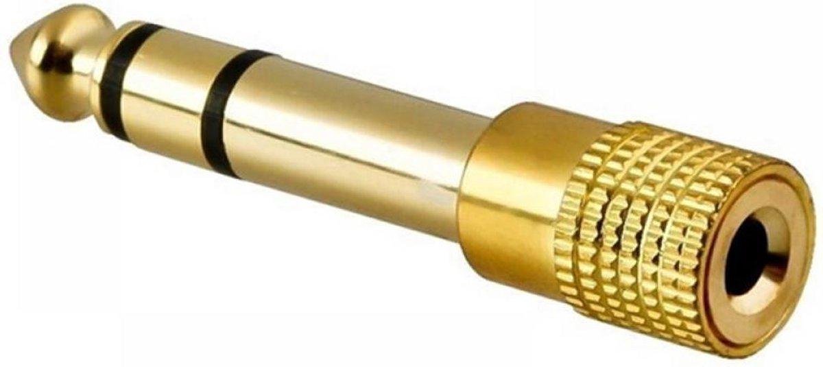 Adaptateur jack Audio plaqué or Garpex® - Adaptateur stéréo AUX - 2 pièces  - 6,35 mm