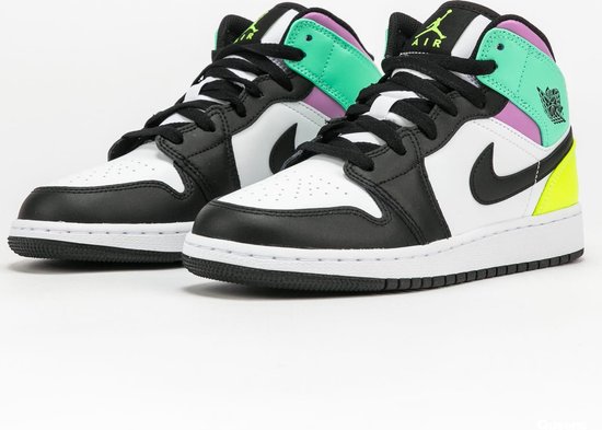 jordan 1 mid white black volt