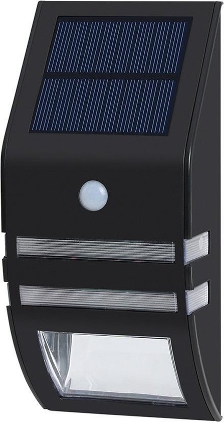 Solar SJ wandlamp RVS Zwart | 2023 model | roestvrijstalen buitenverlichting | Tuinverlichting op zonne-energie | RVS buitenverlichting | LED | Solar Lamp | wandlamp roestvrijstaal