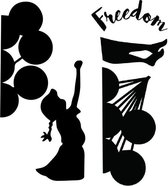 Crearreda Muursticker Freedom 50 X 20 Cm Vinyl Zwart 5-delig