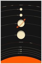 JUNIQE - Poster in kunststof lijst Solar System black -30x45 /Ivoor &