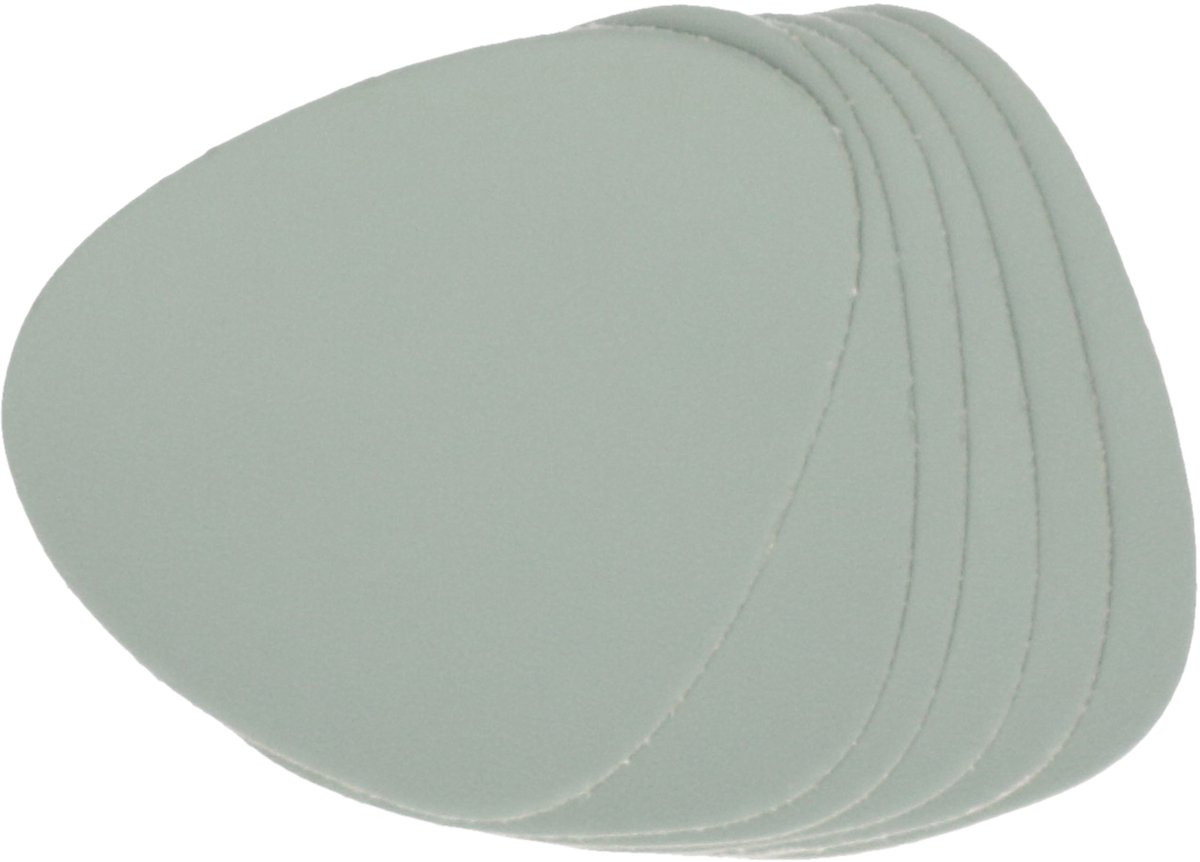6x Lederlook glazenonderzetters mintgroen 10 x 12 cm