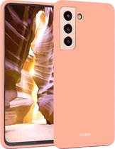 IYUPP Siliconen telefoonhoesje geschikt voor Samsung Galaxy S21 Hoesje Roze