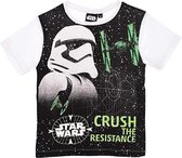 Star Wars - T-shirt - StormTrooper - Model "Crush The Resistance!" - Zwart / Wit / Groen - 104 cm - 4 jaar - 100% Katoen