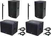 Geluidsinstallatie - DJ set - Stereo Set - Muziekinstallatie - Geluidsset voor bands - boxen - geluidsboxen - actieve speaker boxen - actieve speaker set