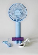 Ventilator- Yuhua - BLAUW - oplaadbaar bureauventilator - oplaadbaar op reis ventilator - ventilator voor haar/hem