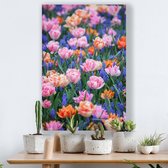 Aluminium Schilderij Vrolijke Voorjaarsbloemen