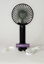Ventilator -Yuhua - ZWART - oplaadbaar bureauventilator - oplaadbaar op reis ventilator - auto ventilator - ventilator voor haar/hem