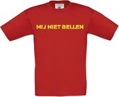 T-shirt voor kinderen met opdruk “Mij niet bellen” | Chateau Meiland | Martien Meiland | Rood T-shirt met gele opdruk. | Herojodeals