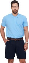 Polo Shirt Heren van 100% Katoen - Premium T Shirt Heren met Polokraag - Poloshirts heren met Korte Mouw - Poloshirts met Effen Blauwe effen kleur - Regular Fit Golf Polo / T shirts maat XXL