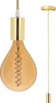 Proventa DECO LED Hanglamp goud incl. XL Spiraal filament ledlamp Ø 16 cm - 152 cm