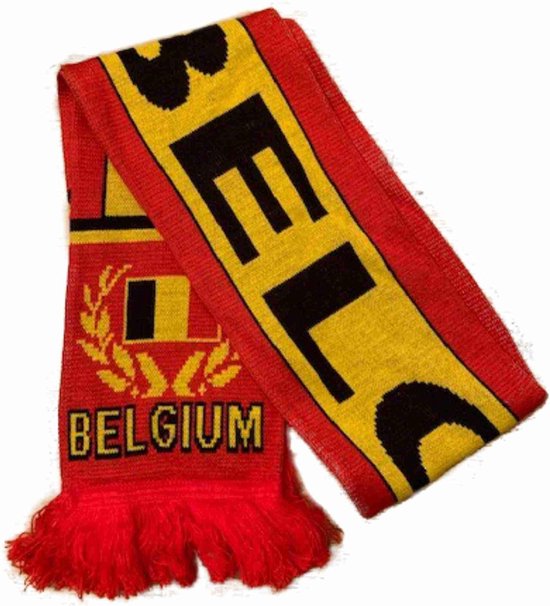 Sjaal Belgium met Belgische vlag | WK Voetbal Qatar 2022 | België sjaal gebreid dubbelzijdig | Rode Duivels supporter | Belgie souvenir | Belgique