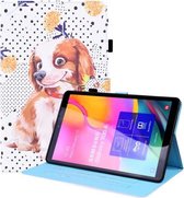 Voor Samsung Galaxy Tab A 10.1 2019 SM-T515/SM-T510 Animal Patroon Horizontale Flip Lederen Case met Houder & Kaartsleuven & Fotolijst (Little Flower Dog)