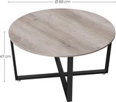 VASAGLE Table basse ronde, table basse, structure en acier stable, montage facile, design industriel, vert-noir LCT088B02