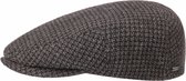 Stetson Kent structure wollen winterpet flatcap kleur grijs bruin maat L 59 centimeter