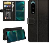 Sony Xperia 5 III hoesje - MobyDefend Wallet Book Case (Sluiting Achterkant) - Zwart - GSM Hoesje - Telefoonhoesje Geschikt Voor: Sony Xperia 5 III