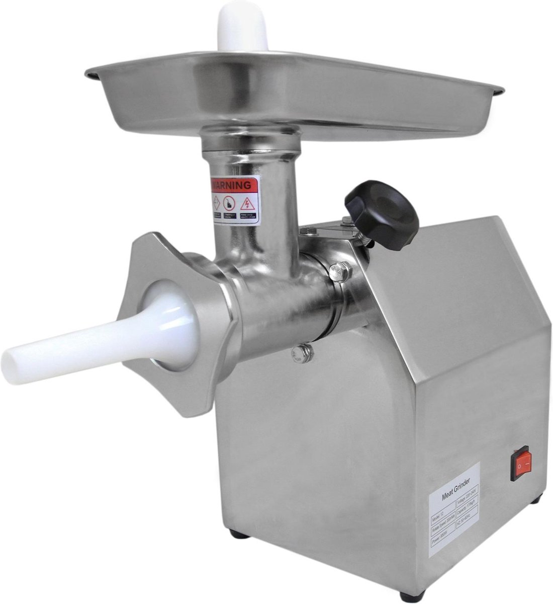 Bol.com Roestvrijstalen Vleesmolen 850 W - commercieel gebruik - slager worstenmaker gehaktmolen - 170 kg/per uur - 220 V - GRAT... aanbieding