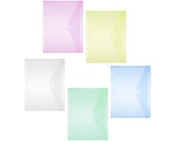 Enveloptas Foldersys A4 PP transp 11-gaats ass.kleur 10 st