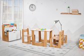 Minera® Crane Montessori Kindertafel met 2 stoeltjes - Kindertafel en stoeltjes - Peuters tafel - Kindermeubels - Peuter tafel en stoel - Eethoeken - Tafel voor 1-4 jaar