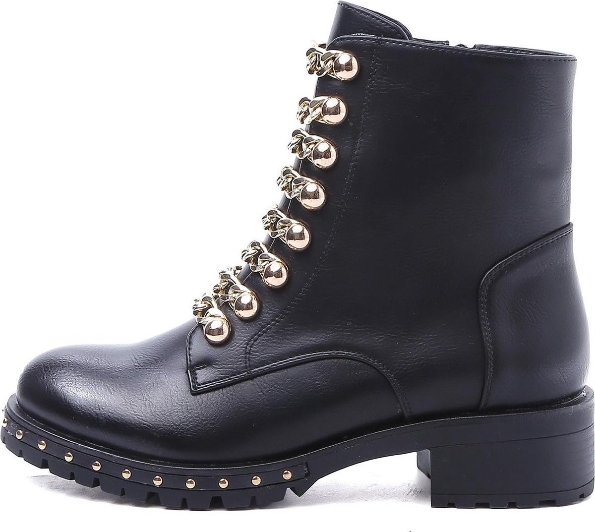 Smile Favorites® Dames Biker boots - Zwart - Imitatieleer - Maat 36