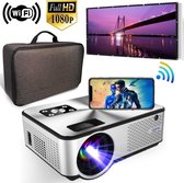Ilona Mini Beamer- inclusief Tas en Projectorscherm - Input tot Full HD - WiFi  - 6500 Lumen - Streamen Vanaf Je Telefoon - Zilver