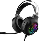 VARR Gaming RGB headset met microfoon, 2 meter kabel, USB (rgb) en 3,5 mm (audio) - VH8040 - ZWART