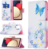Voor Samsung Galaxy A03s Gekleurd Tekenpatroon Horizontale Flip Lederen Case met Houder & Kaartsleuven & Portemonnee (Butterfly Love)