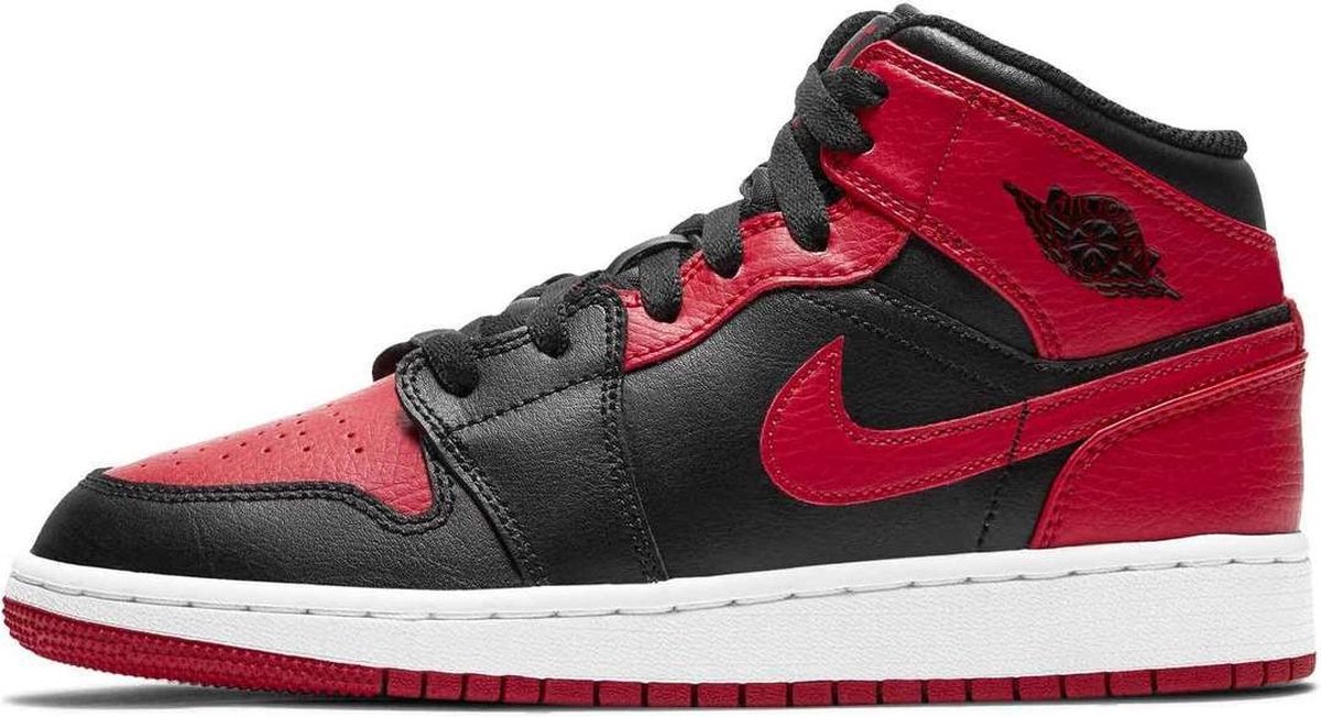 Nike Air Jordan 1 Mid (GS), Black/Gym Red-White Banned, 554725 074, EUR 36  | bol.com