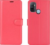 Oppo A53s Hoesje - Mobigear - Classic Serie - Kunstlederen Bookcase - Rood - Hoesje Geschikt Voor Oppo A53s