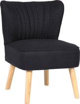 Ligstoel - fauteuil - stoel - stof - zwart - 77 x 53 x 68cm