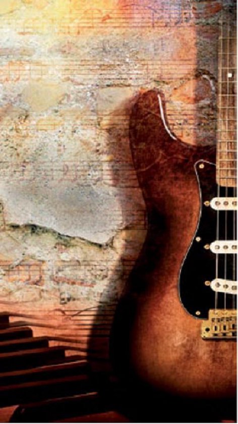 Linea Hogar Poster - Zelfklevende Guitar - 125 X 70 Cm - Bruin