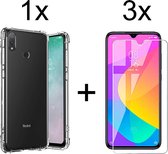 Xiaomi Redmi Note 7 hoesje shock proof case transparant hoesjes cover hoes - 3x Xiaomi Redmi Note 7 screenprotector