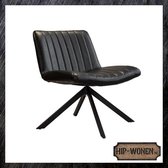 Hip-Wonen.nl - Fauteuil zwart - Draaibaar - PU kunstleer & Metaal - Industrieel