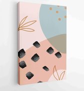 Minimal hand drawn organic shapes floral design for wall art, prints, cover, poster, Fabric pattern. 1 - Moderne schilderijen – Vertical – 1859431876 - 50*40 Vertical