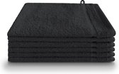 Cillows Washand - Hoogwaardige hotelkwaliteit - 16x21 cm - 6 stuks - Zwart
